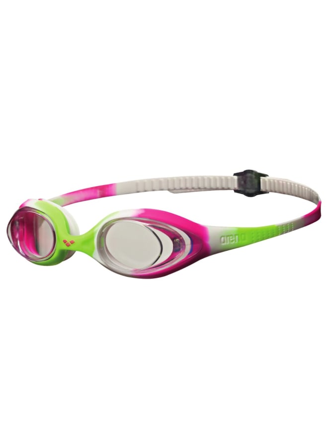arena Spider Jr Lime Fuchsia-White-Clear Goggles, Training, Pool, Equipment, Uni Junior - Kids Training Swim Goggles with Soft Silicone Seals - Image 1